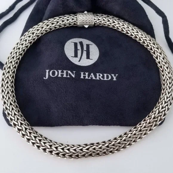 SOLD - JOHN HARDY - ICON Sterling Silver 11mm Woven Necklace - Mint! $2200 - Picture 7 of 7